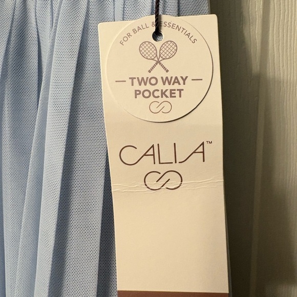 NWT Calia Pleated Mesh Skort Court Collection Pale Blue 2-Way Pocket Large $88 - Picture 3 of 11